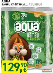 AQUA BAMBU KAĞIT HAVLU 3 KATLI 12'Lİ